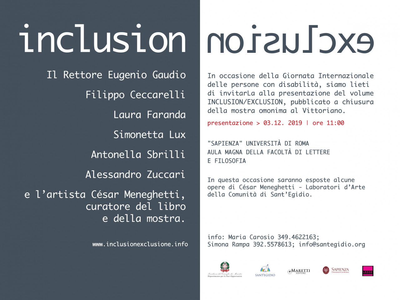 INCLUSION/EXCLUSION alla Sapienza